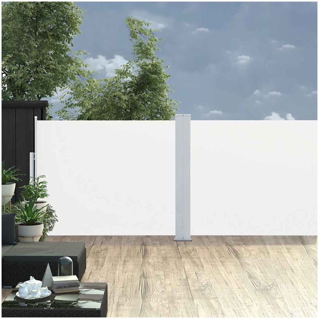 Infällbar sidomarkis 170x1200 cm gräddvit vidaXL 1200 x 170 cm