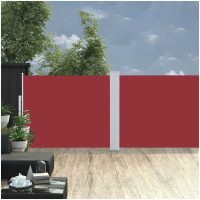 Infällbar sidomarkis 170x1200 cm röd vidaXL