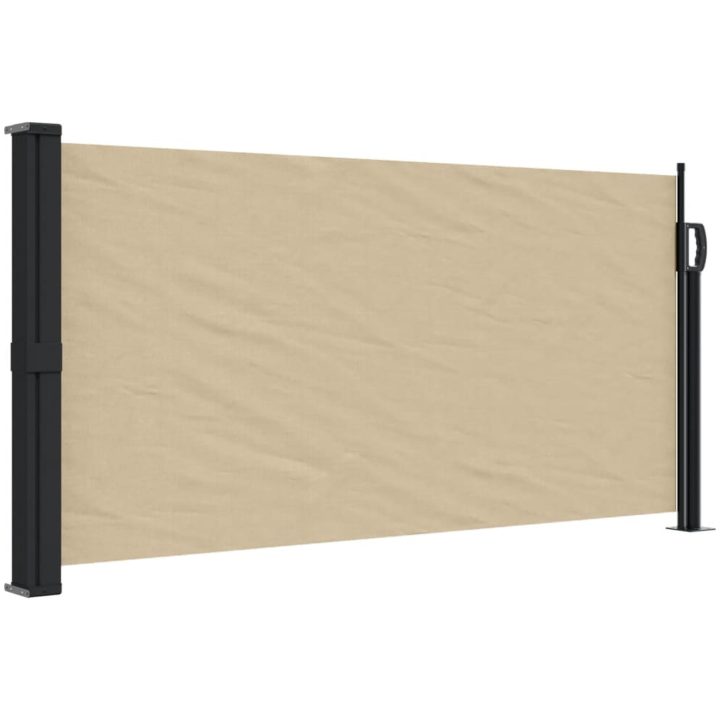 Infällbar sidomarkis beige vidaXL 100 x 500 cm – bild 2