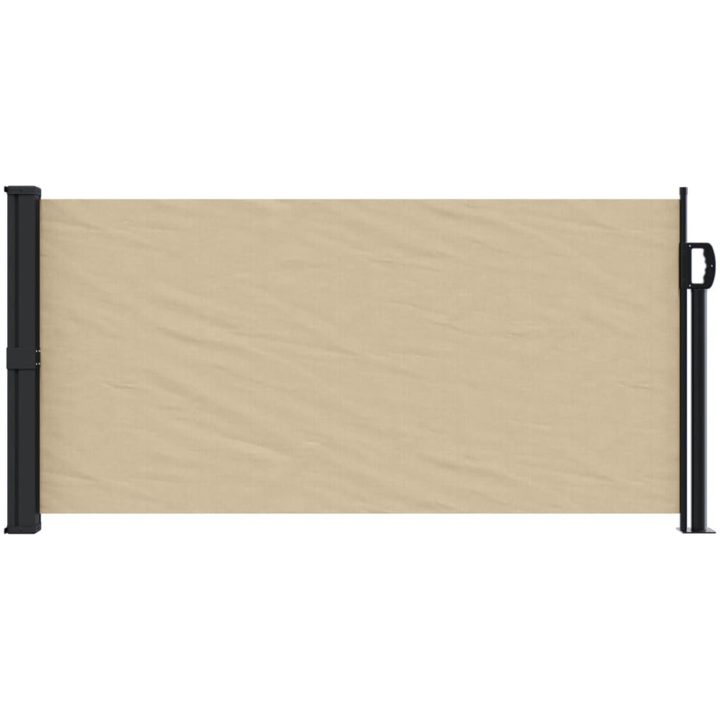 Infällbar sidomarkis beige vidaXL 100 x 500 cm – bild 3