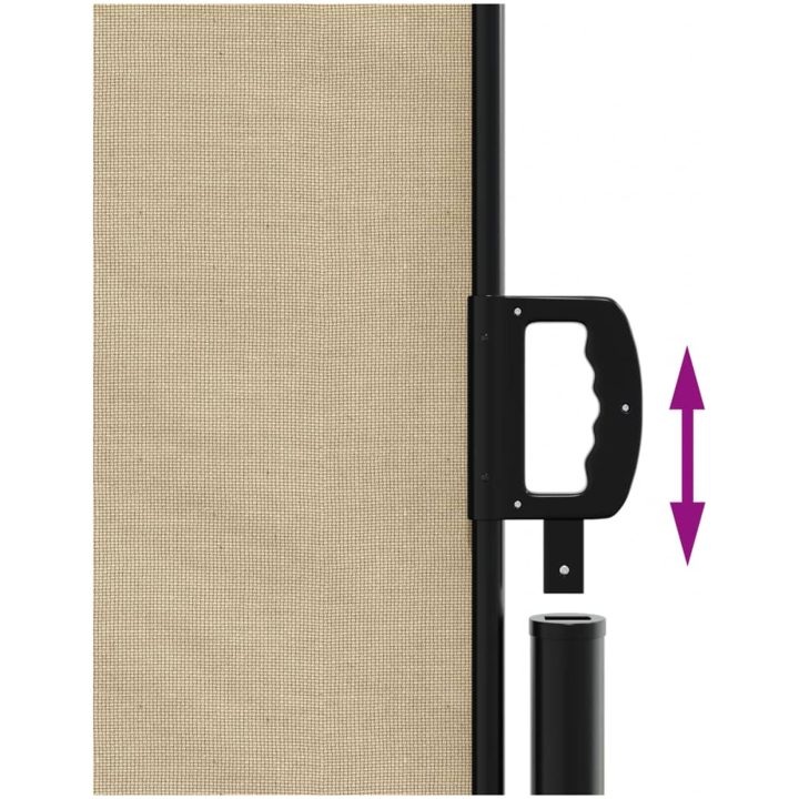 Infällbar sidomarkis beige vidaXL 100 x 500 cm – bild 6