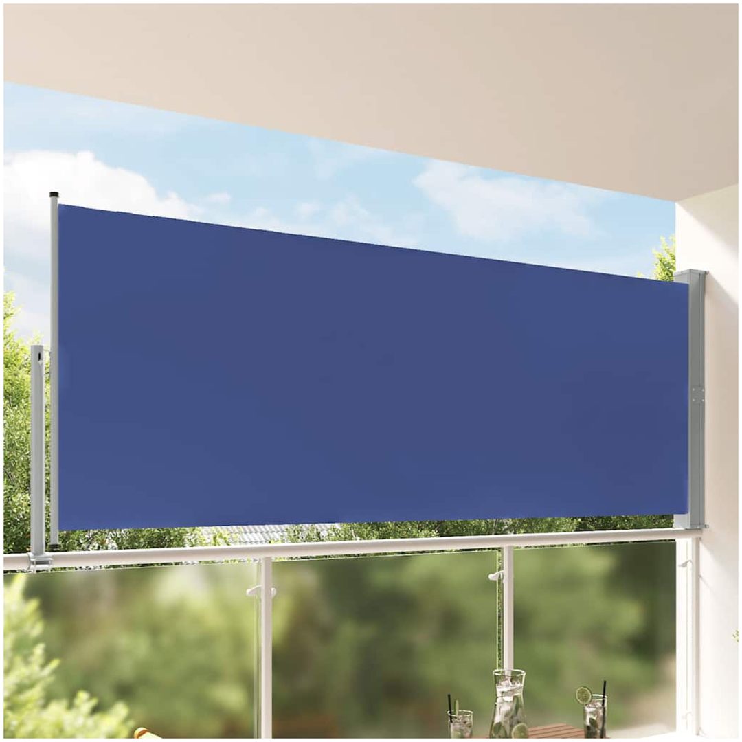 Infällbar sidomarkis blå vidaXL 140 x 300 cm