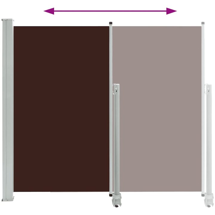 Infällbar sidomarkis brun vidaXL 140 x 300 cm – bild 4