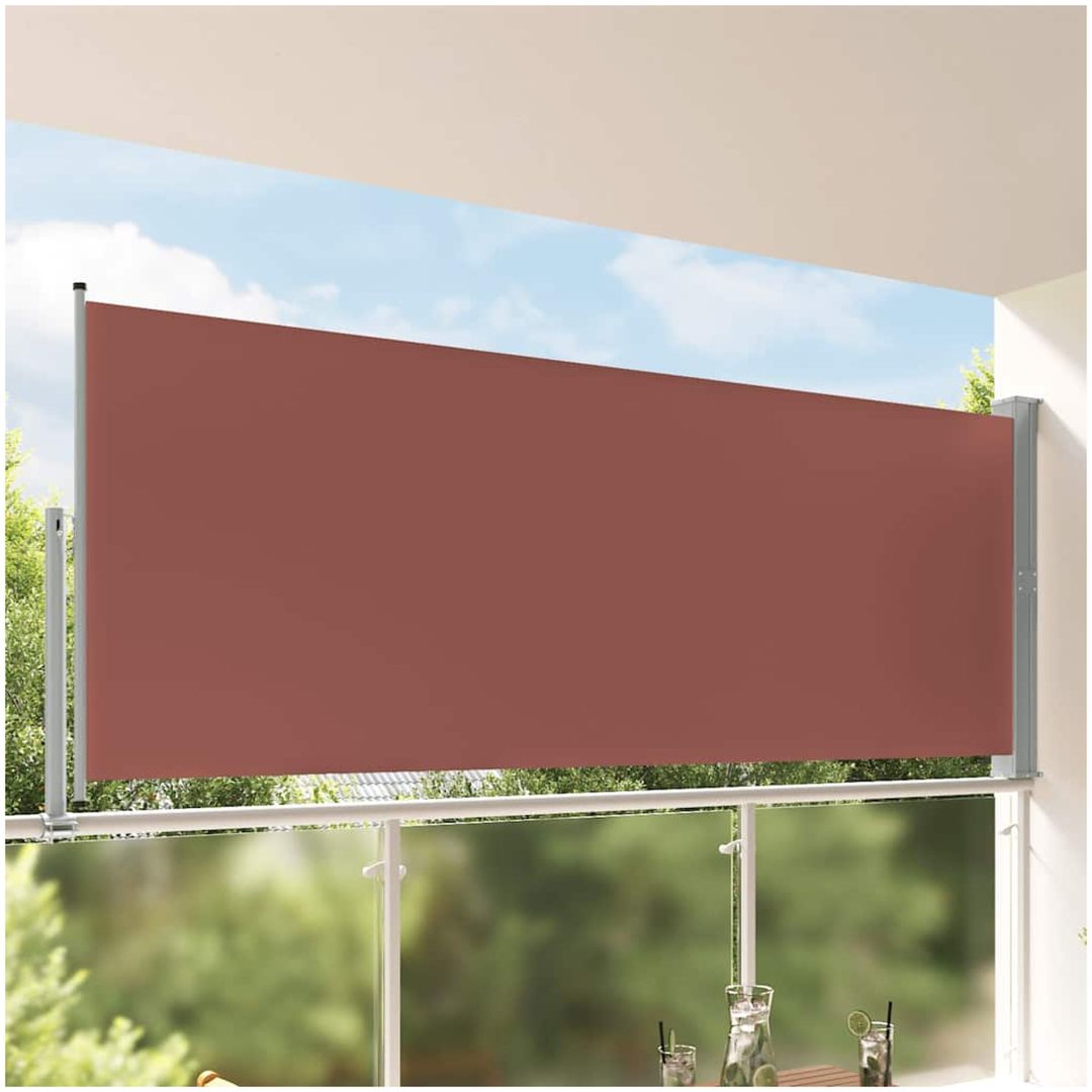Infällbar sidomarkis brun vidaXL 140 x 300 cm