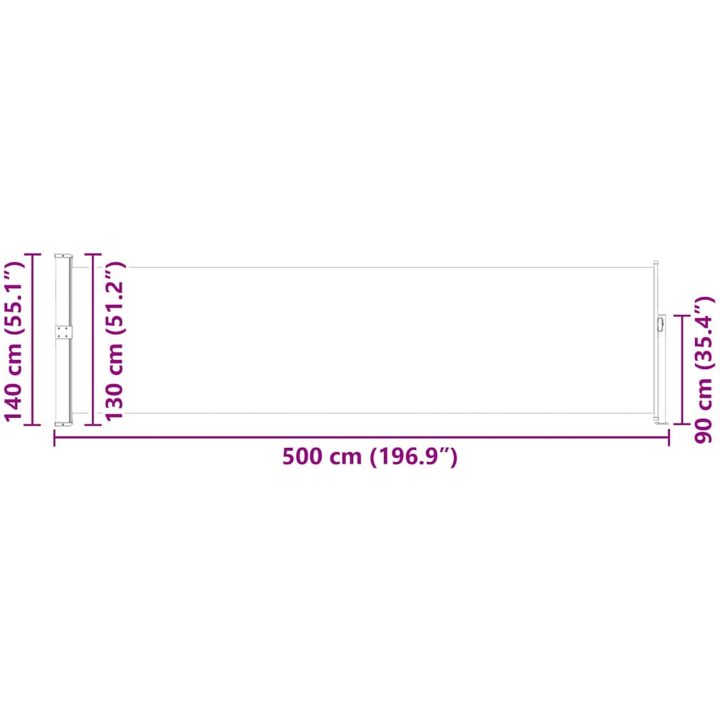 Infällbar sidomarkis brun vidaXL 140 x 500 cm – bild 11