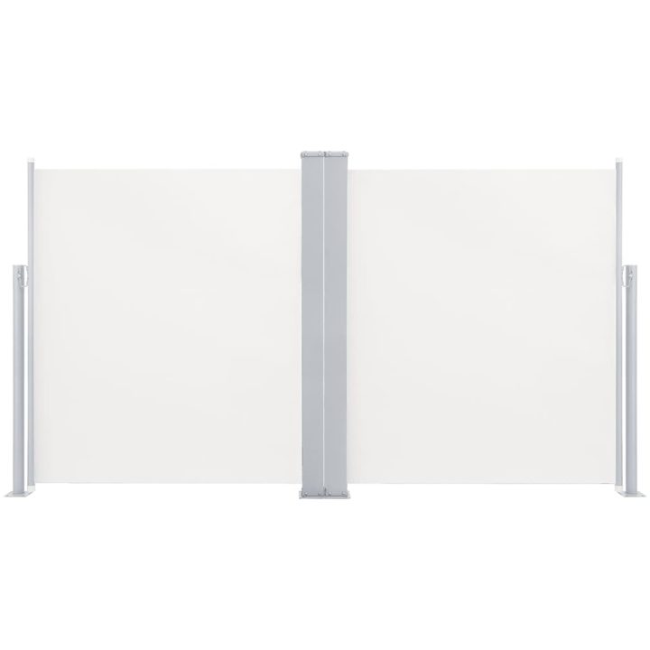 Infällbar sidomarkis dubbel gräddvit vidaXL 170 x 600 cm – bild 2