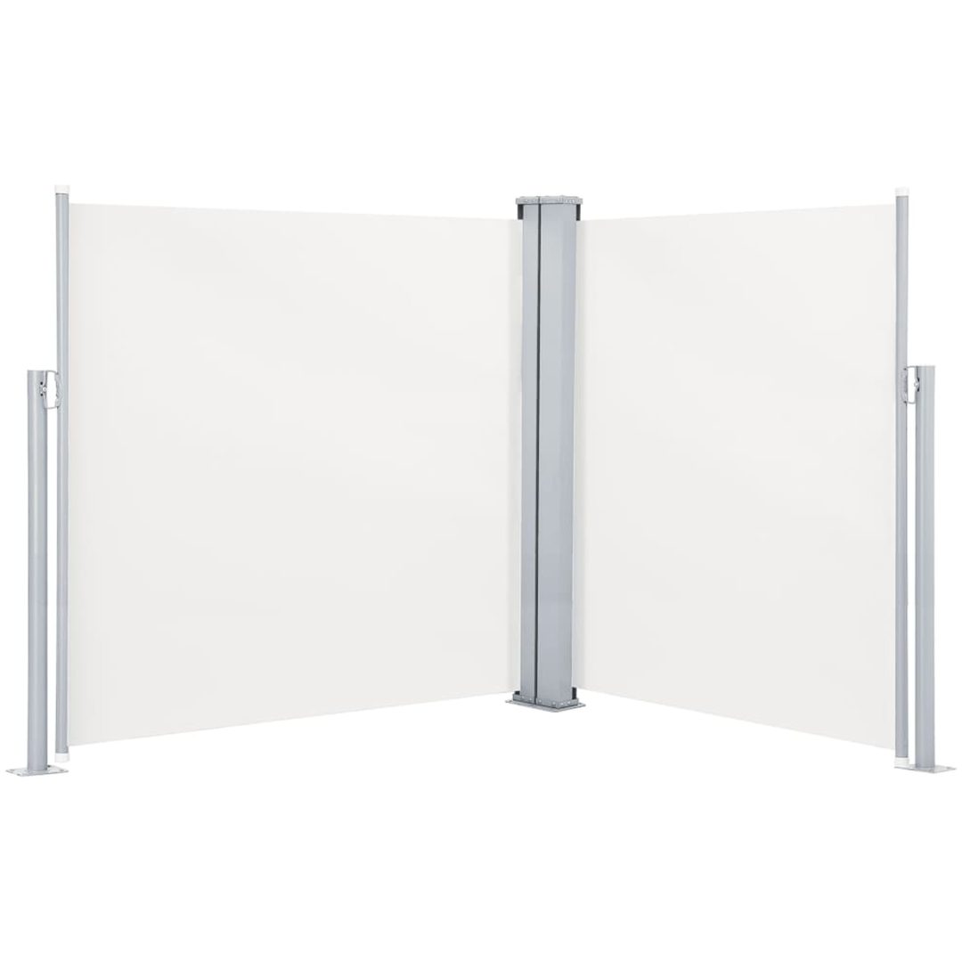 Infällbar sidomarkis dubbel gräddvit vidaXL 170 x 600 cm – bild 4