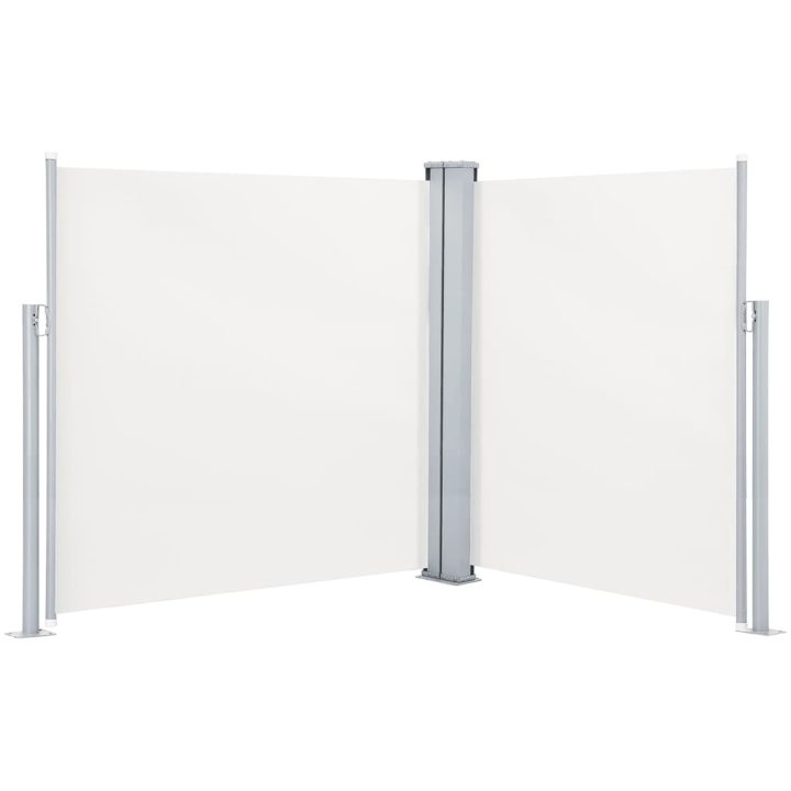 Infällbar sidomarkis dubbel gräddvit vidaXL 170 x 600 cm – bild 4