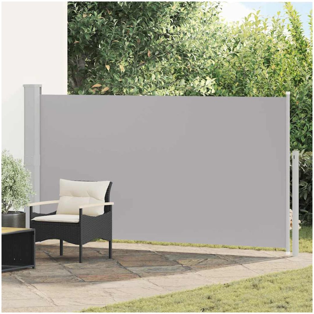 Infällbar sidomarkis för uteplats grå vidaXL 160 x 300 cm