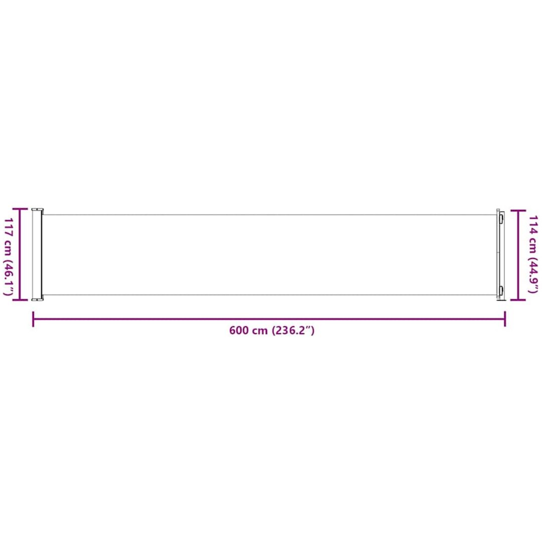 Infällbar sidomarkis grå vidaXL 117 x 600 cm – bild 10