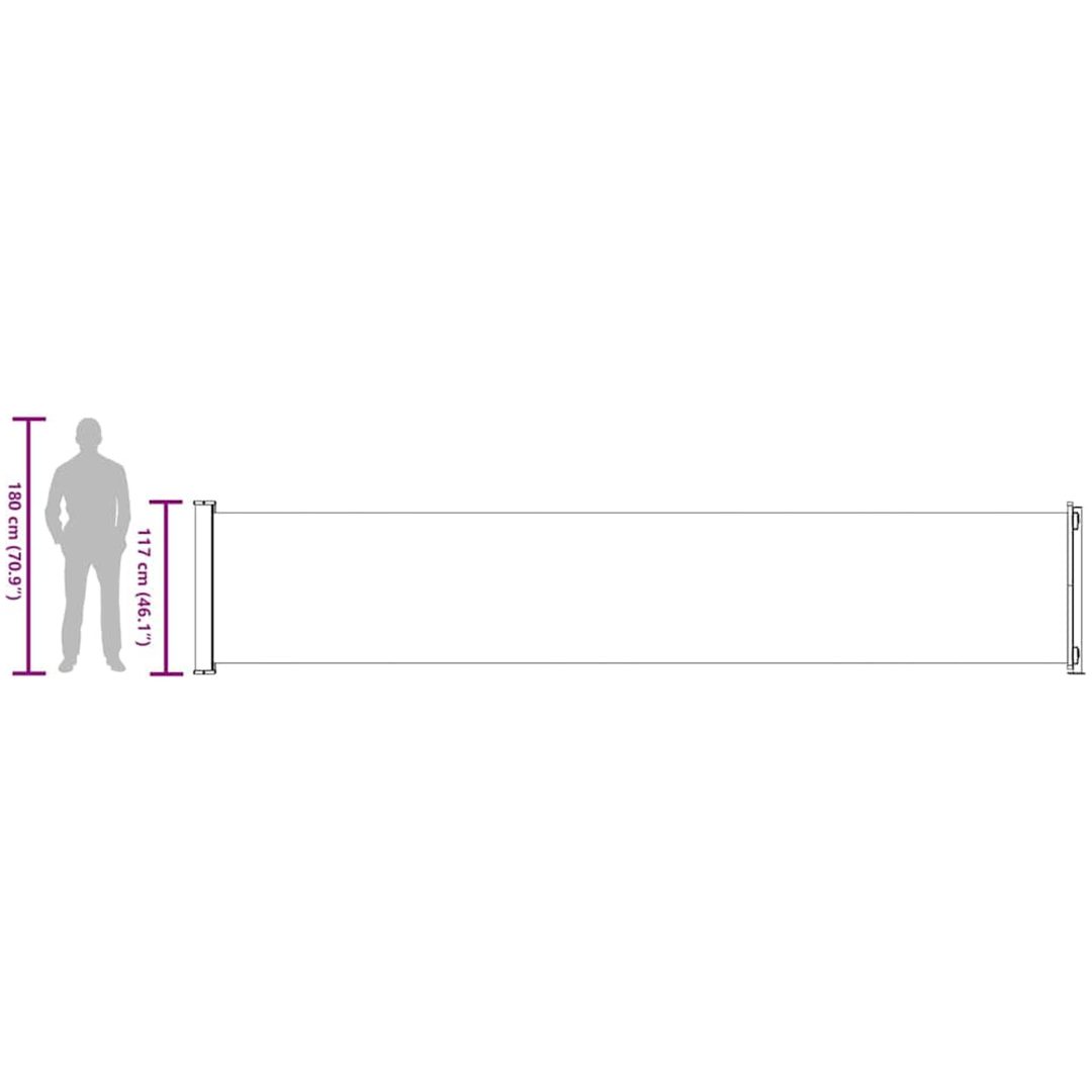 Infällbar sidomarkis grå vidaXL 117 x 600 cm – bild 11