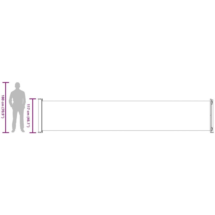 Infällbar sidomarkis grå vidaXL 117 x 600 cm – bild 11