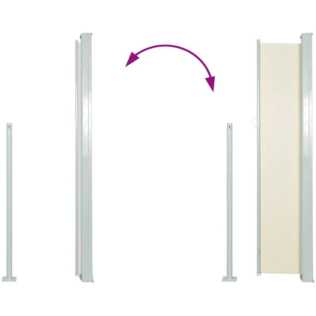 Infällbar sidomarkis gräddvit vidaXL 170 x 300 cm – bild 5