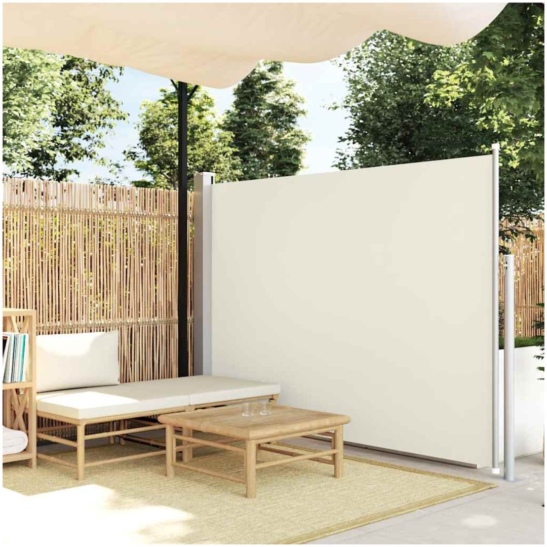 Infällbar sidomarkis gräddvit vidaXL 170 x 300 cm