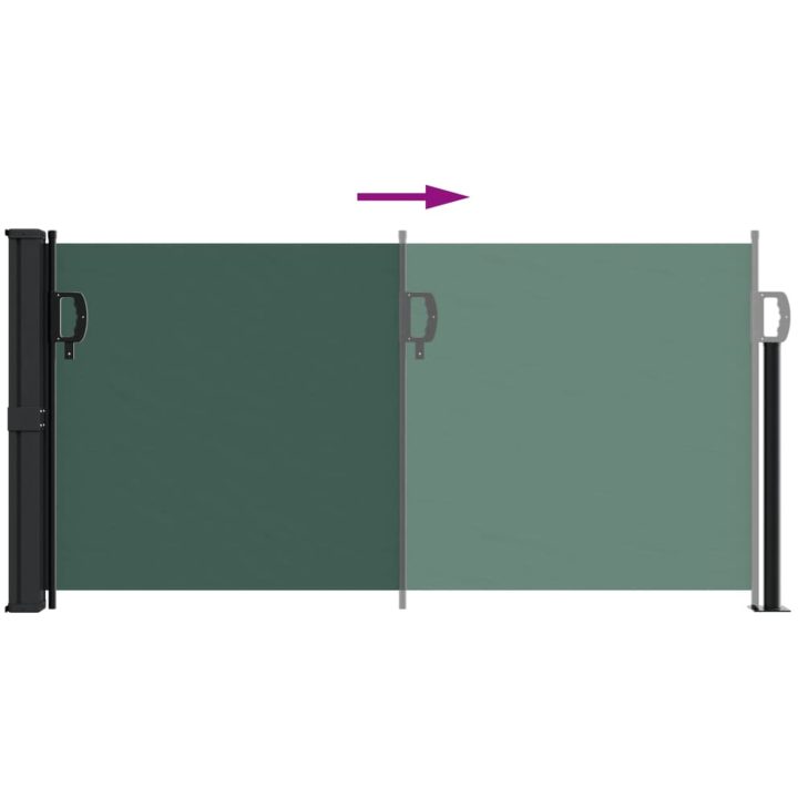 Infällbar sidomarkis mörkgrön vidaXL 100 x 500 cm – bild 5