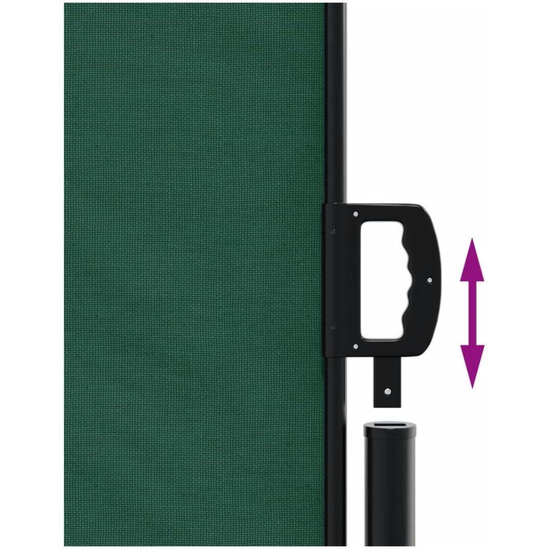 Infällbar sidomarkis mörkgrön vidaXL 100 x 500 cm – bild 6