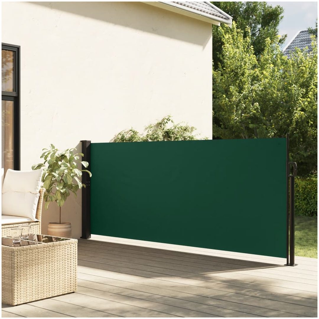 Infällbar sidomarkis mörkgrön vidaXL 100 x 500 cm