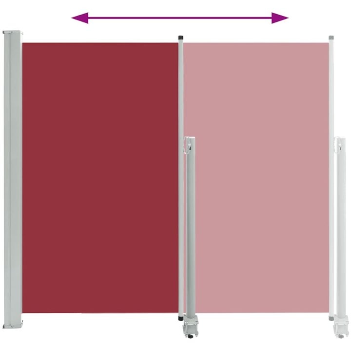 Infällbar sidomarkis röd vidaXL 140 x 300 cm – bild 4