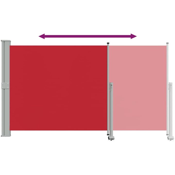 Infällbar sidomarkis röd vidaXL 140 x 300 cm – bild 7