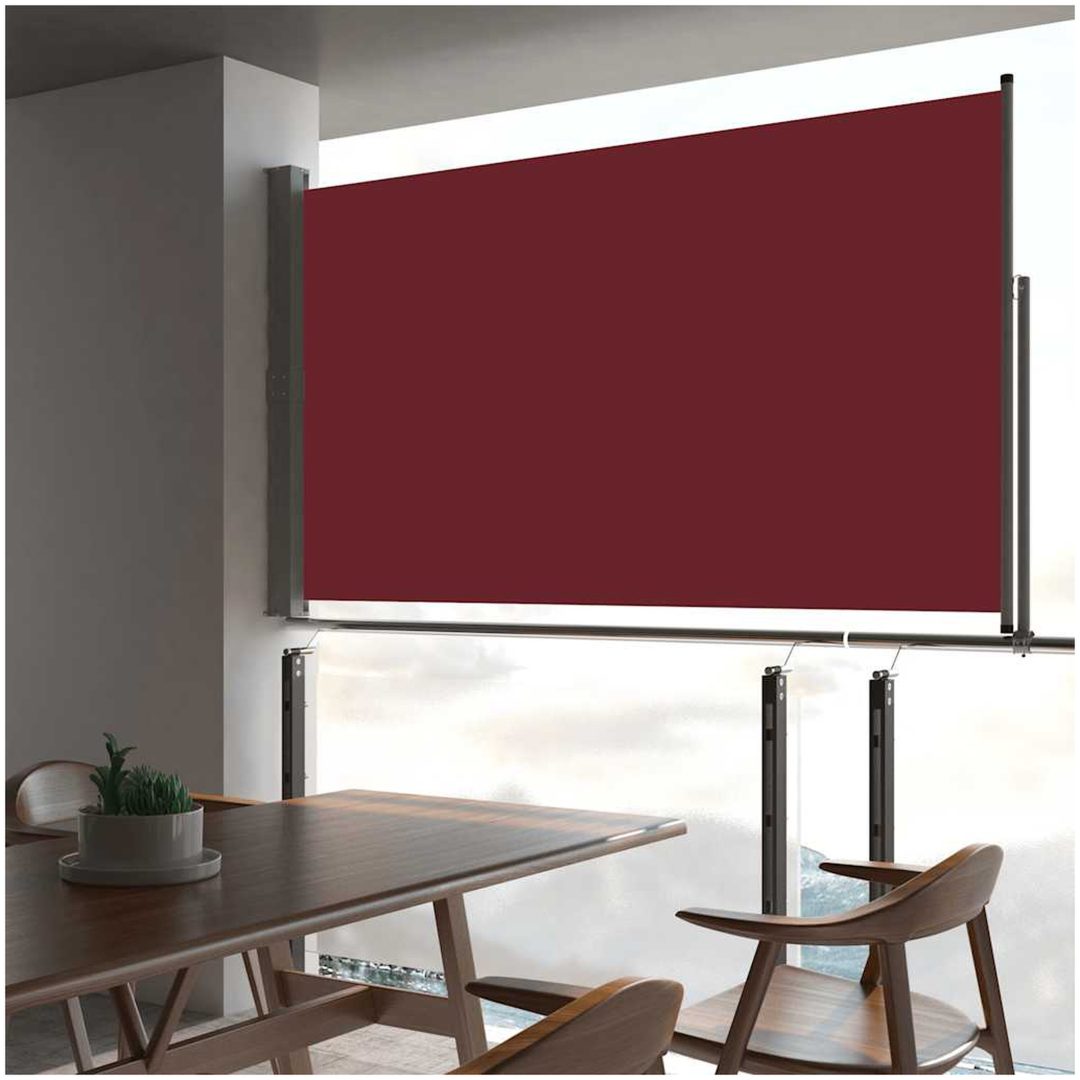 Infällbar sidomarkis röd vidaXL 140 x 300 cm