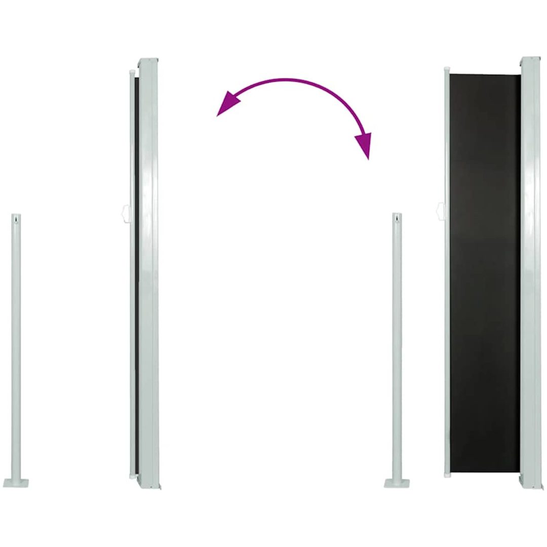 Infällbar sidomarkis svart vidaXL 120 x 300 cm – bild 5