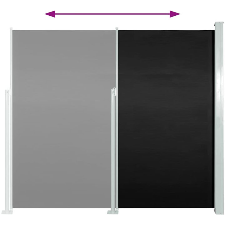 Infällbar sidomarkis svart vidaXL 120 x 300 cm – bild 6