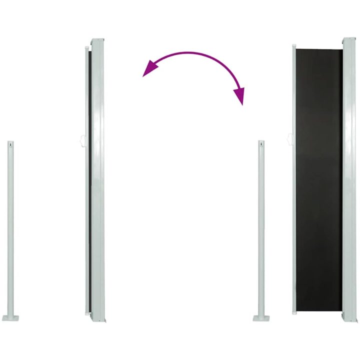 Infällbar sidomarkis svart vidaXL 120 x 300 cm – bild 7