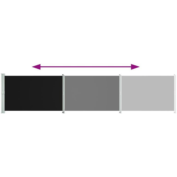 Infällbar sidomarkis svart vidaXL 600 x 140 cm – bild 4