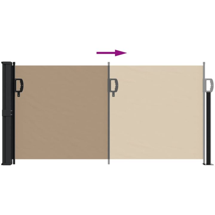 Infällbar sidomarkis taupe vidaXL 100 x 500 cm – bild 5