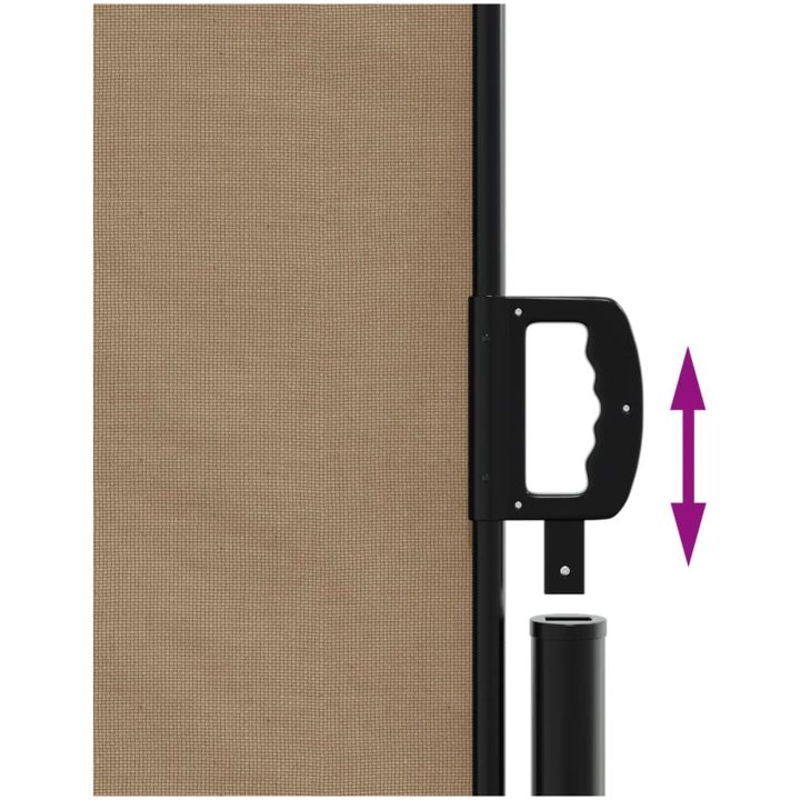 Infällbar sidomarkis taupe vidaXL 100 x 500 cm – bild 6