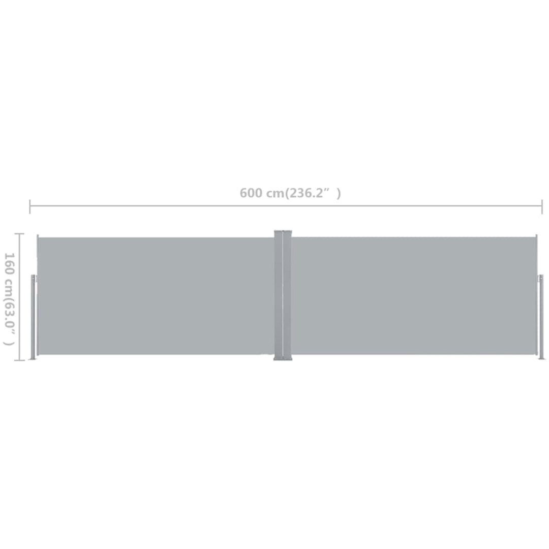 Infällbar skärm grå vidaXL 160 x 600 cm – bild 10