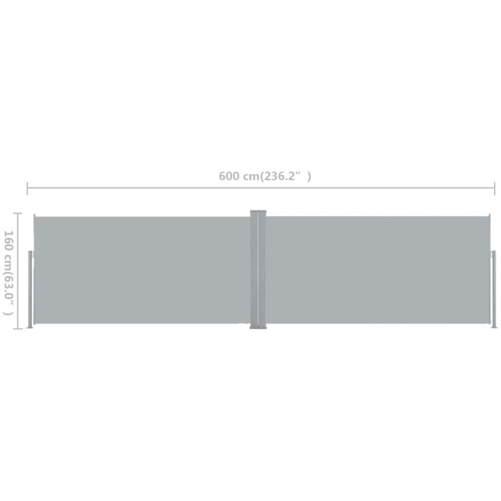Infällbar skärm grå vidaXL 160 x 600 cm – bild 10