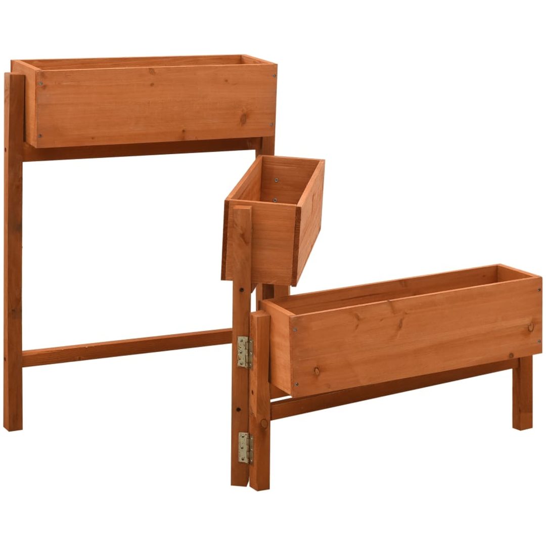 Infällbart odlingsställ orange 60x14x75 cm massivt granträ vidaXL – bild 2