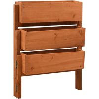 Infällbart odlingsställ orange 60x14x75 cm massivt granträ vidaXL