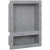 Infälld duschhylla niche 2 hyllor matt grå 41x51x10 cm vidaXL 41 x 51 x 10 cm – miniatyr 1