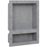 Infälld duschhylla niche 2 hyllor matt grå 41x51x10 cm vidaXL