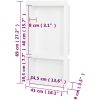 Infälld duschhylla niche 2 hyllor matt vit 41x69x9 cm vidaXL 41 x 69 x 9 cm – miniatyr 7