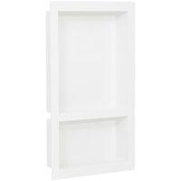 Infälld duschhylla niche 2 hyllor matt vit 41x69x9 cm vidaXL