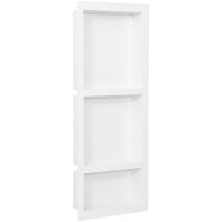 Infälld duschhylla niche 3 hyllor matt vit 41x99x9 cm vidaXL