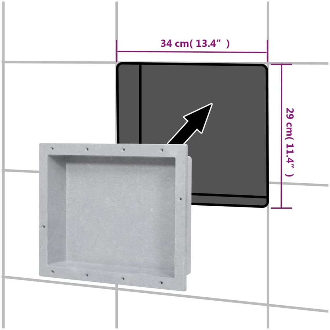Infälld duschhylla niche matt grå 41x51x10 cm vidaXL 41 x 51 x 10 cm – bild 7