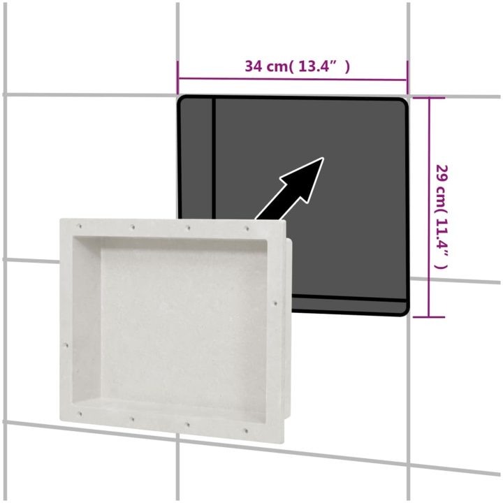 Infälld duschhylla niche matt vit 41x51x10 cm vidaXL 41 x 51 x 10 cm – bild 7