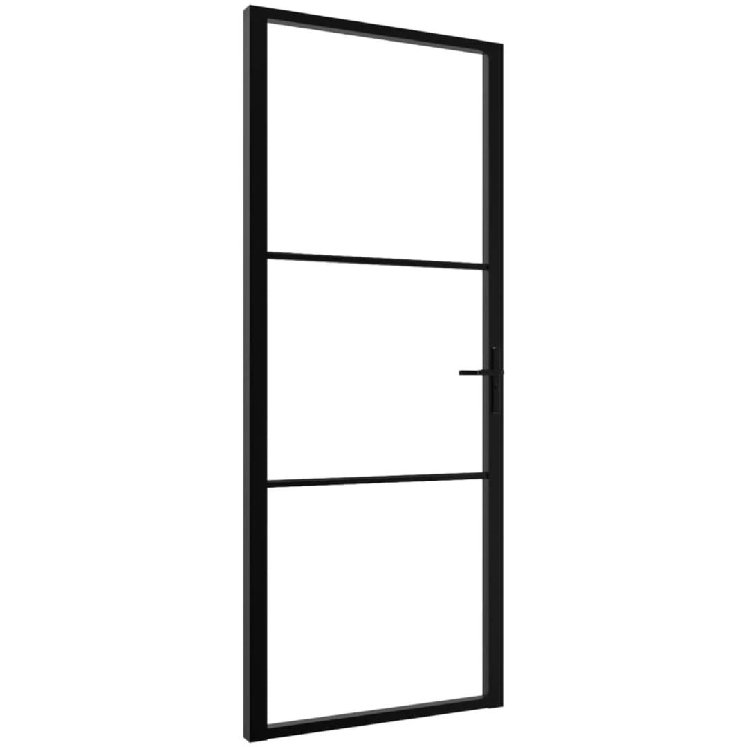 Innerdörr ESG-glas och aluminium svart vidaXL 83 x 201.5 cm – bild 2