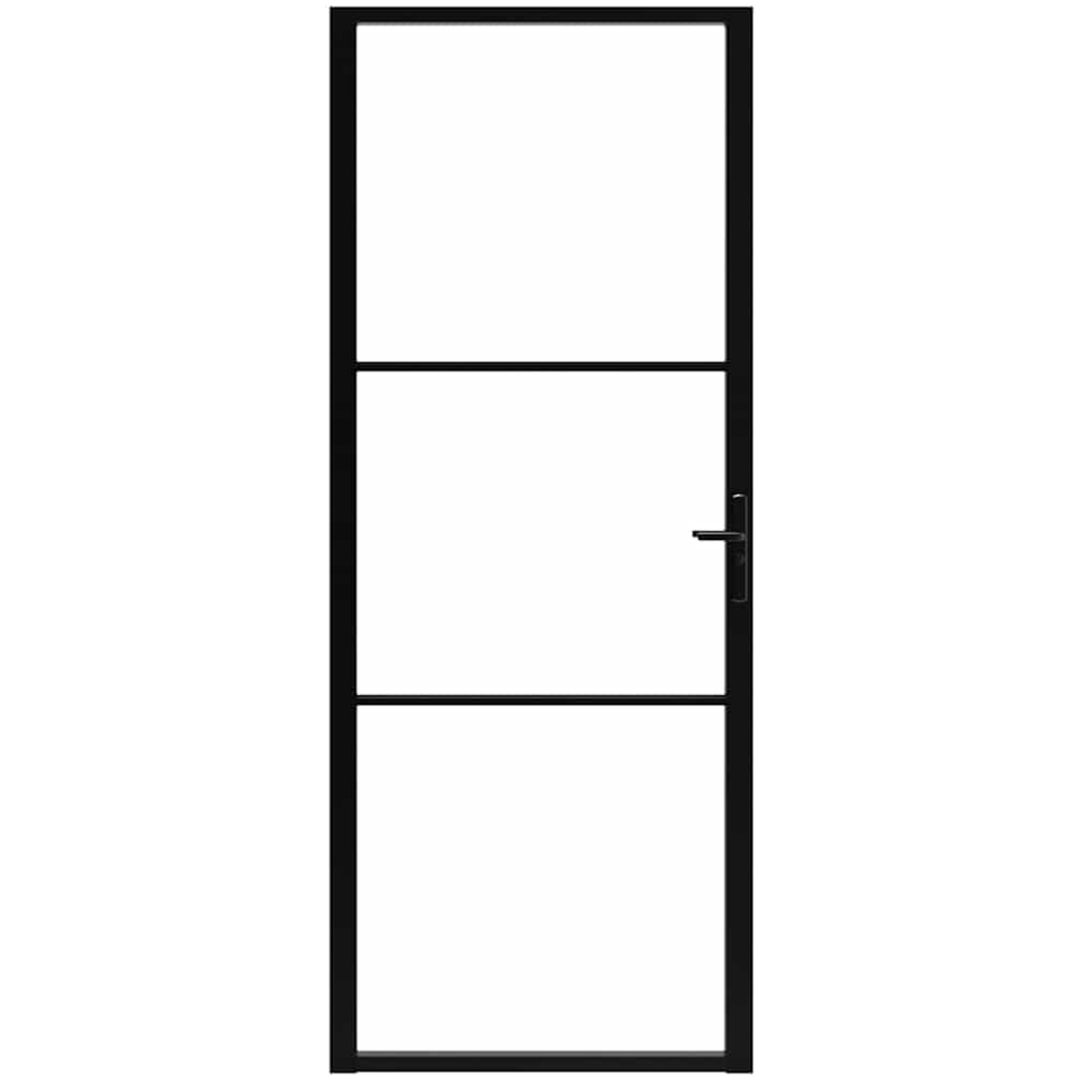 Innerdörr ESG-glas och aluminium svart vidaXL 83 x 201.5 cm – bild 3
