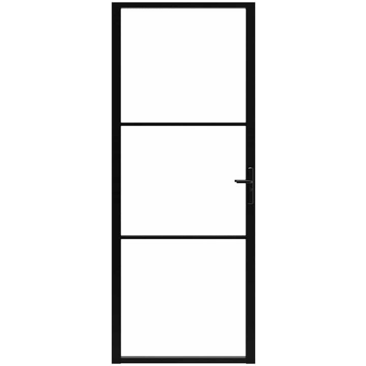 Innerdörr ESG-glas och aluminium svart vidaXL 83 x 201.5 cm – bild 3