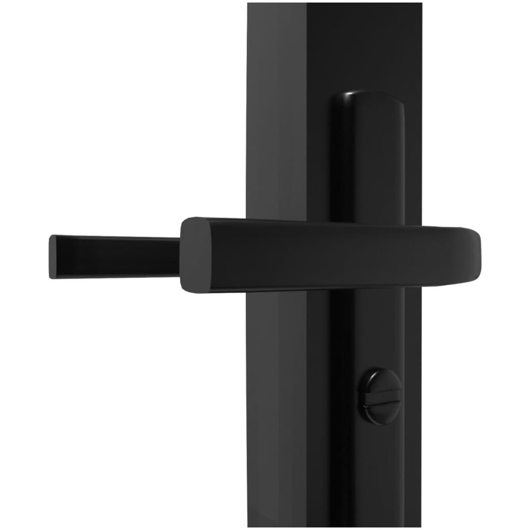 Innerdörr ESG-glas och aluminium svart vidaXL 83 x 201.5 cm – bild 5