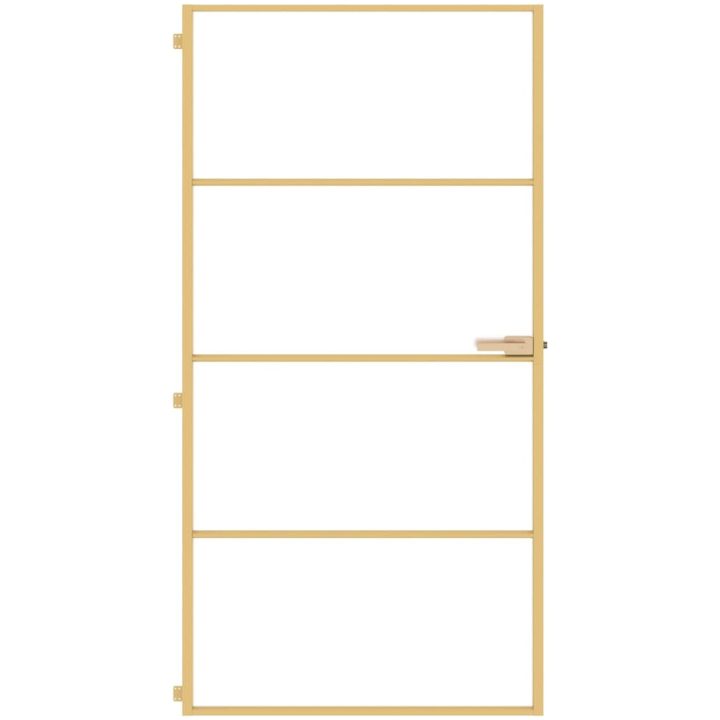 Innerdörr guld härdat glas och aluminium slim vidaXL 102.5 x 201.5 cm – bild 3