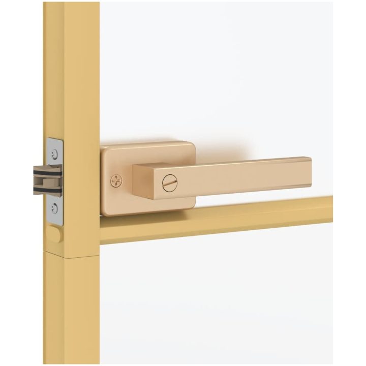 Innerdörr guld härdat glas och aluminium slim vidaXL 102.5 x 201.5 cm – bild 6