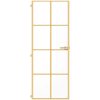 Innerdörr guld härdat glas och aluminium slim vidaXL 76 x 201.5 cm – miniatyr 3