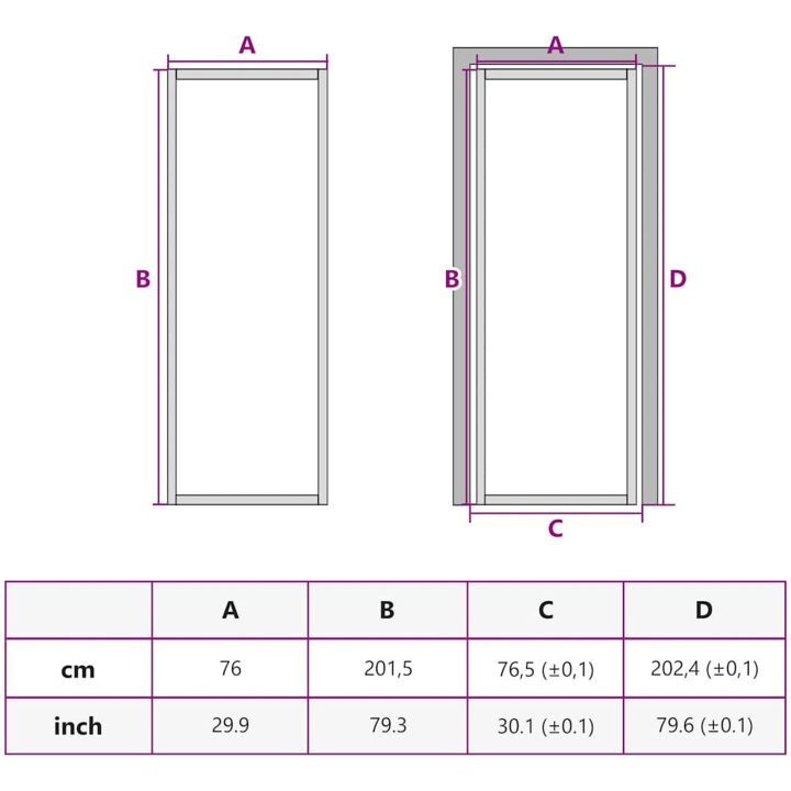Innerdörr guld härdat glas och aluminium slim vidaXL 76 x 201.5 cm – bild 10