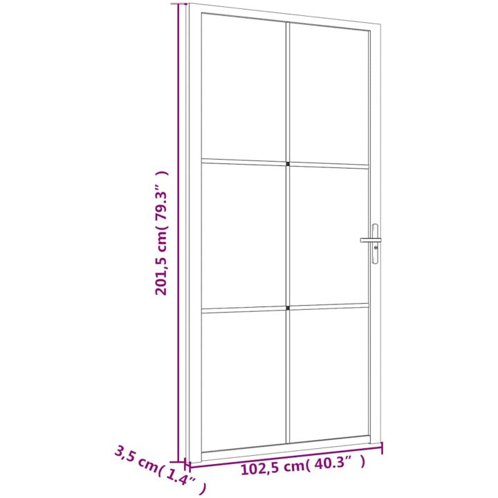 Innerdörr svart ESG-glas och aluminium vidaXL 102.5 x 201.5 cm – bild 7